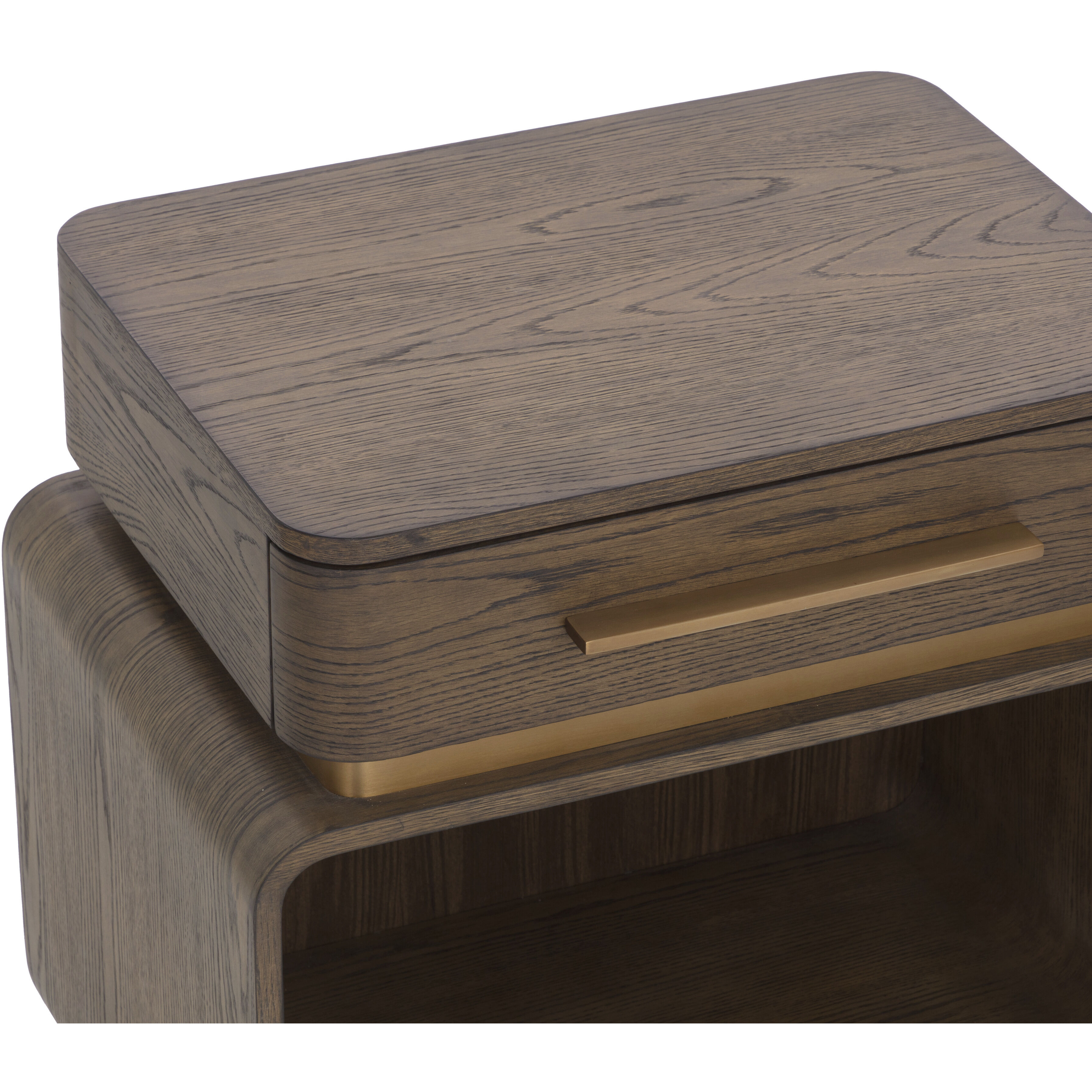 Taro 28.25 X 26.5 inch Brown / Brushed Gold Nightstand